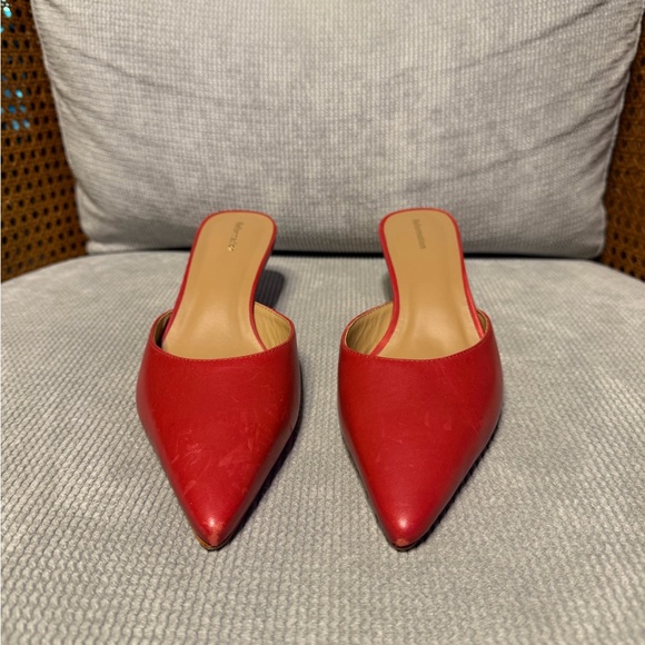 Reformation Wilda Kitten Mule Red Leather - Picture 7 of 9